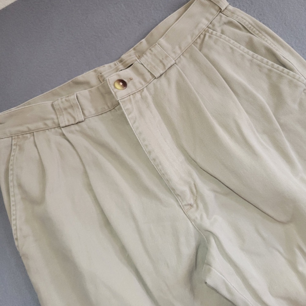 Woolrich Ducks Unlimited Mens 36x30 Khaki Pleated Cotton Chino Pants Tan